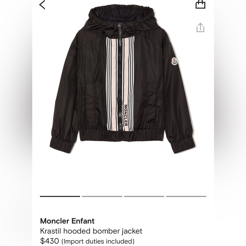 Moncler Enfant Krastil Hooded Bomber jacket Size 6
